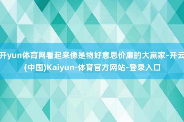 开yun体育网看起来像是物好意思价廉的大赢家-开云(中国)Kaiyun·体育官方网站-登录入口
