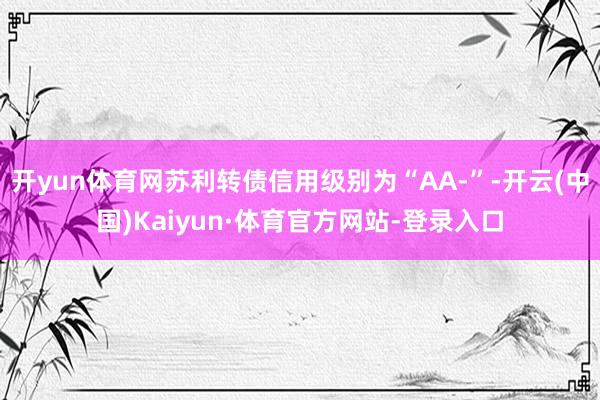 开yun体育网苏利转债信用级别为“AA-”-开云(中国)Kaiyun·体育官方网站-登录入口