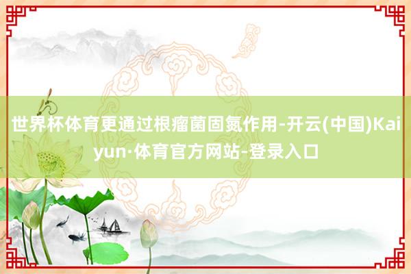 世界杯体育更通过根瘤菌固氮作用-开云(中国)Kaiyun·体育官方网站-登录入口