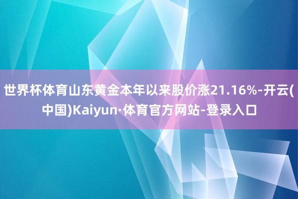 世界杯体育山东黄金本年以来股价涨21.16%-开云(中国)Kaiyun·体育官方网站-登录入口
